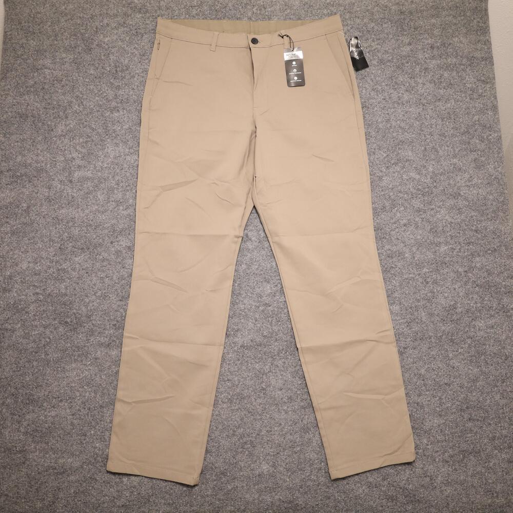 Alfani Pants Mens 36x32 Gray Stretch Chino Moisture Wicking Comfort Waistband